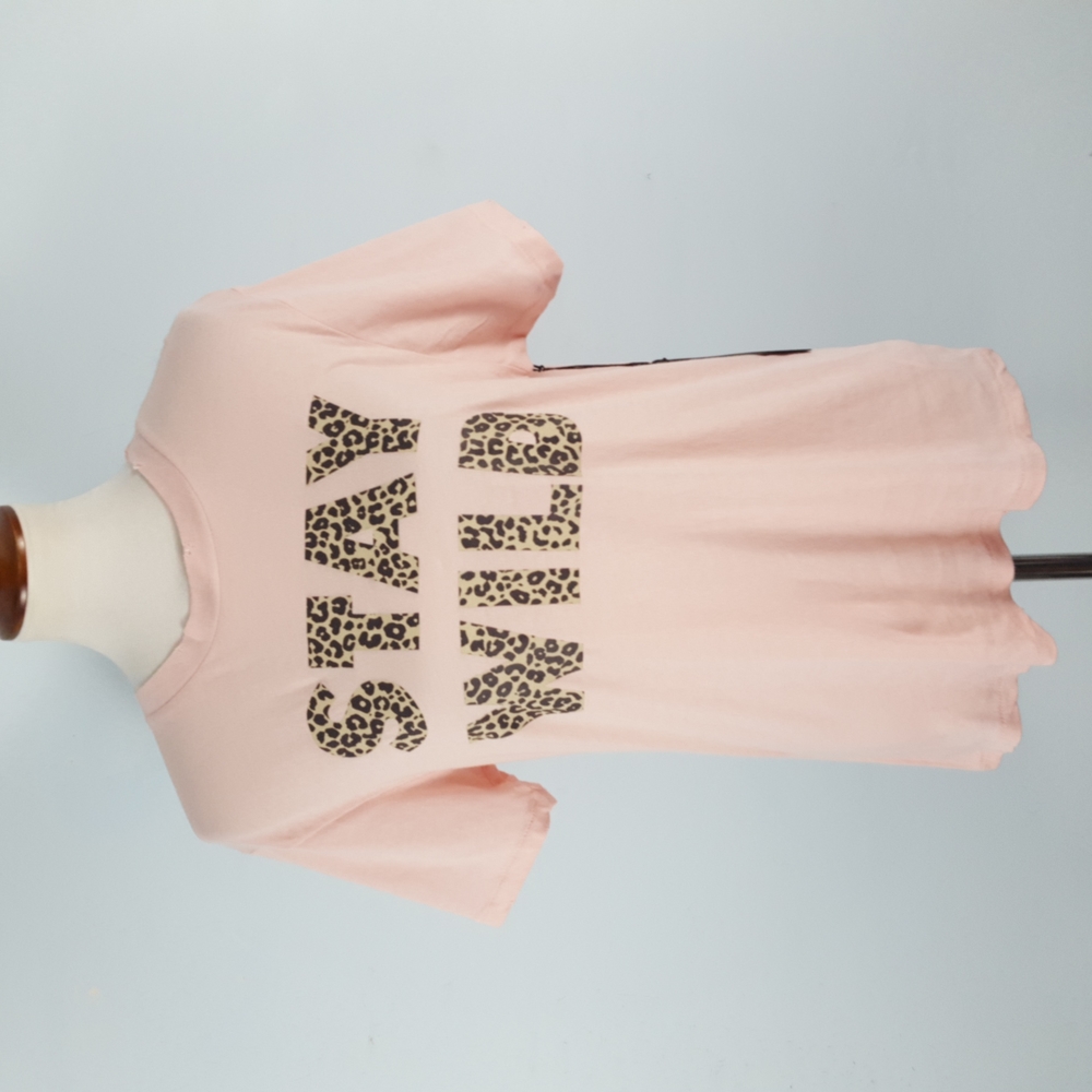 Wildfox Stay Wild Leopard Keke Distressed Tee - Picture 1 of 9